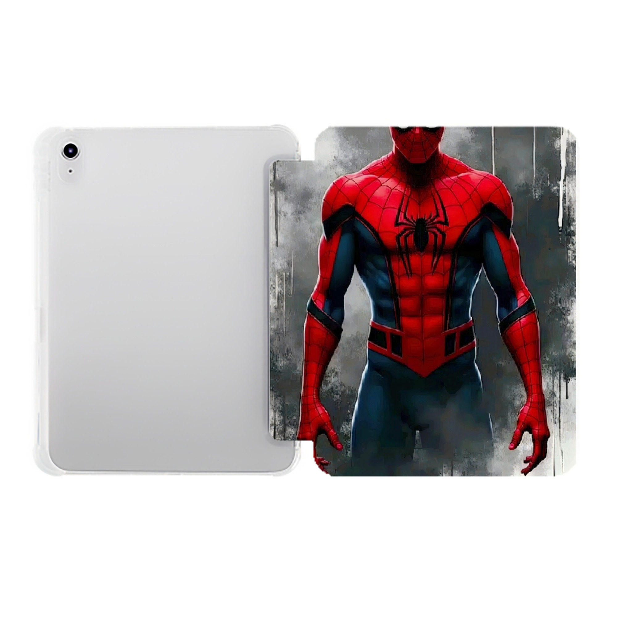 （画像用） Spider Man スパイダーマン IPad ケース ペン収納付き 三つ折りスタンド PUレザー×シリコン 対応機種9.5/10.5/10.9インチ